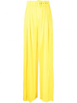 Pantaloni a vita alta plissettati Rosie Assoulin giallo