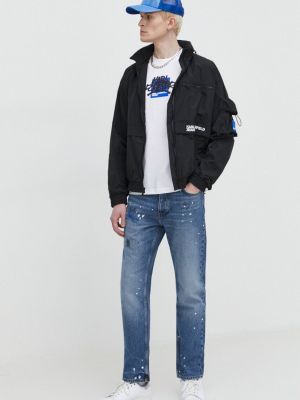 Bombažna majica Karl Lagerfeld Jeans bela