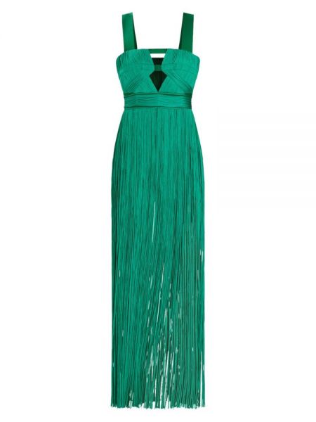 Струящееся платье с контурной бахромой Herve Leger, Cypress