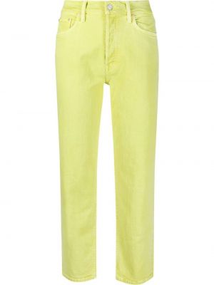 Jean droit taille haute Mother jaune