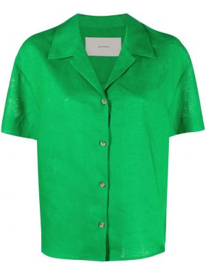 Chemise en lin avec manches courtes Asceno vert