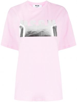 Trykt t-skjorte Msgm rosa