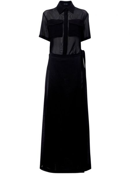 Průsvitné večerní šaty Proenza Schouler černé