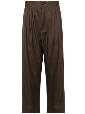 Spodnie plisowane Hed Mayner brązowe
