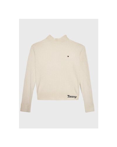 Tommy Hilfiger Sveter Comfy Rib Essentail KG0KG07075 D Béžová Slim Fit