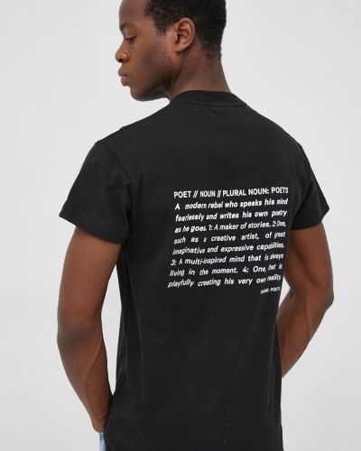 Young Poets Society pamut póló fekete, nyomott mintás