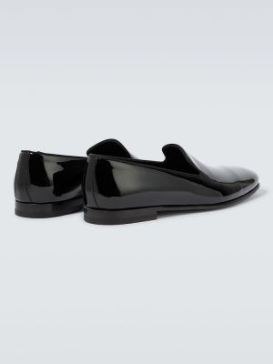 Pantofi loafer din piele de lac Manolo Blahnik negru