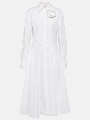 Платье-рубашка с аппликацией Valentino белое
