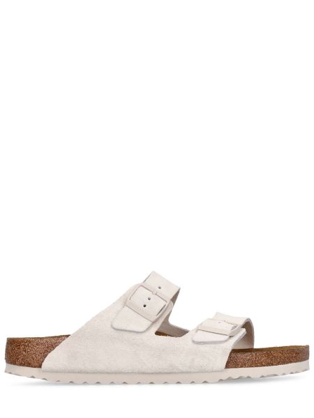 Lær sandaler med reim Birkenstock hvit