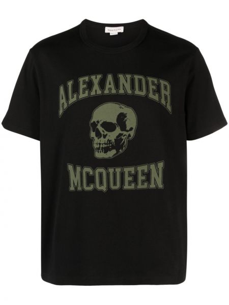 T-shirt con stampa Alexander Mcqueen nero