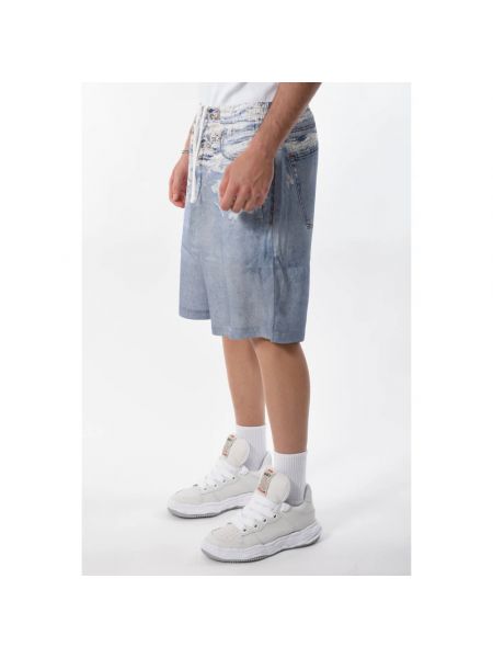 Pantalones cortos vaqueros de viscosa con estampado Diesel azul