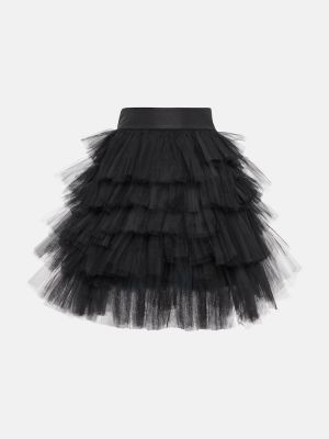 Tylové mini sukně Oscar De La Renta černé
