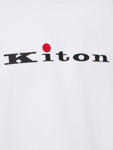 Chemise en coton col rond Kiton blanc