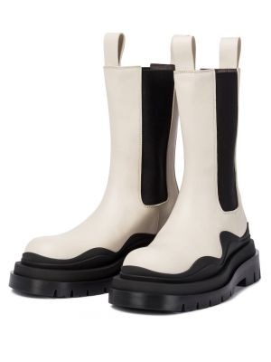 Leder ankle boots Bottega Veneta weiß