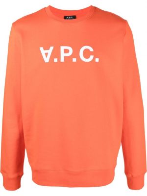 Sweatshirt aus baumwoll mit print A.p.c. orange