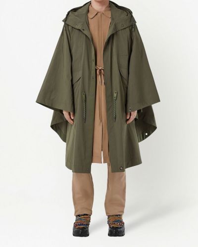 Kabát s kapucí Burberry zelený