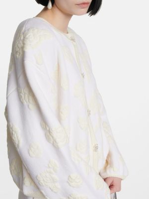 Cárdigan de lana de flores Magda Butrym blanco