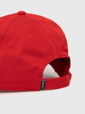 Хлопковая кепка Lacoste красная