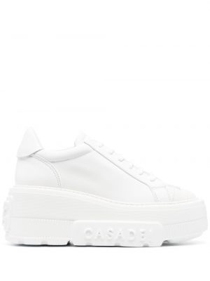 Δερμάτινα sneakers με πλατφόρμα Casadei λευκό