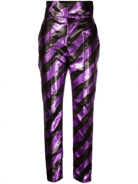 Pantalones de cintura alta a rayas Alexandre Vauthier violeta