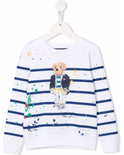 Hoodie för tjejer Ralph Lauren Kids vit