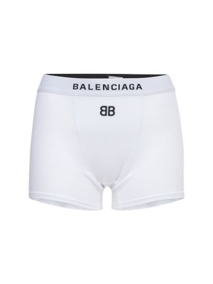 Shorts de sport en coton en jersey Balenciaga blanc