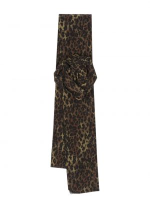 Kvetinový hodvábny šál s leopardím vzorom Liu Jo hnedá