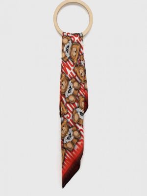 Красный шелковый шарф Moschino