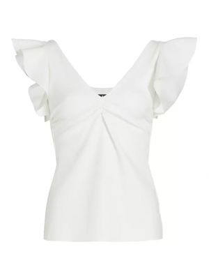 Блузка с рюшами из джерси Chiara Boni La Petite Robe белая