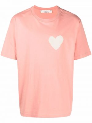 Camiseta con estampado con corazón Haikure rosa