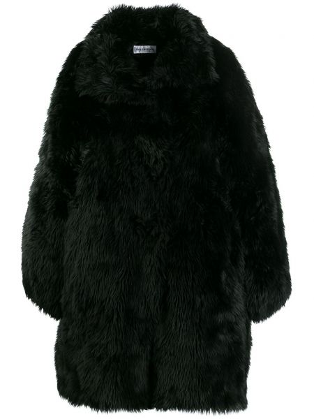 Krzneni kaput oversized Balenciaga crna