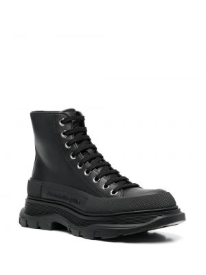 Ankle boots sznurowane koronkowe Alexander Mcqueen czarne