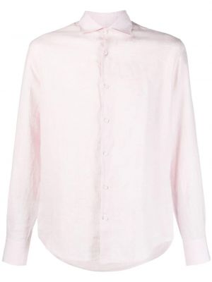 Пухена ленена риза с копчета Deperlu розово