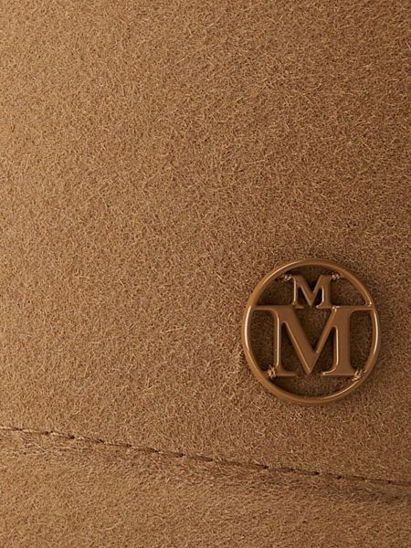 Vilnonis kepurė su snapeliu su tigro raštu Maison Michel ruda
