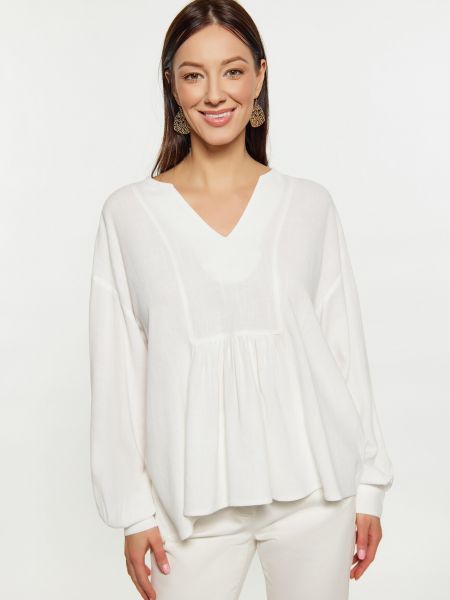 Памучна блуза Usha бяло