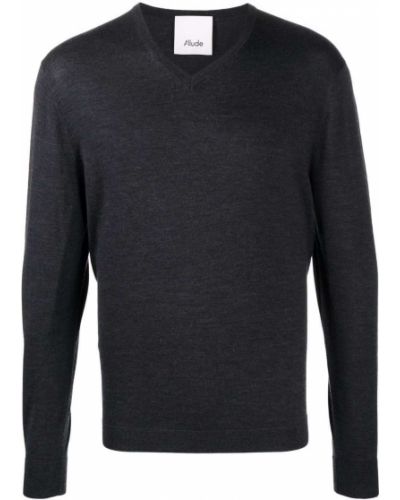Jersey de punto con escote v de tela jersey Allude gris