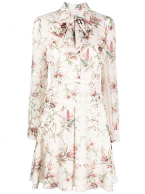 Plissert floral dress Giambattista Valli hvit