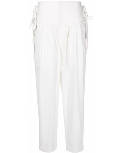 Pantalones ajustados con lazo Isabel Marant étoile blanco