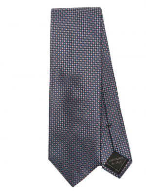 Cravatta di seta in tessuto jacquard Brioni blu