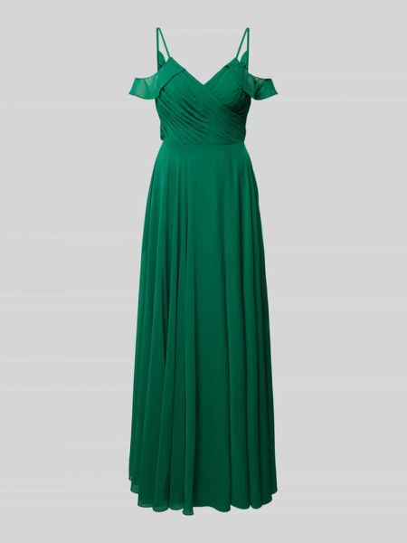 Sukienka długa w jednolitym kolorze Mascara zielona