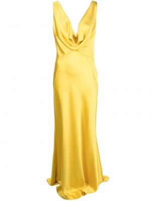 Satynowa sukienka wieczorowa Pinko żółta