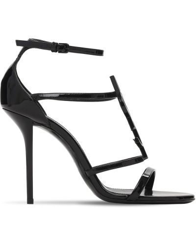 Lakované kožené sandále Saint Laurent čierna