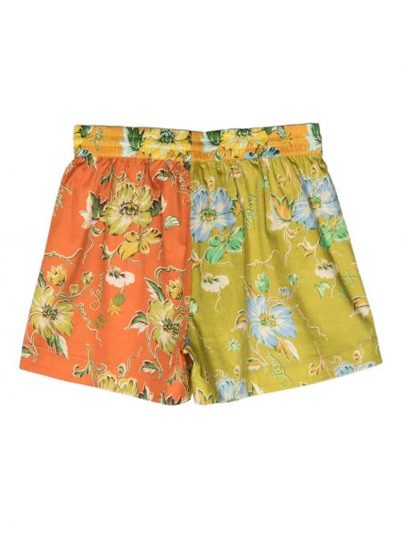 Shorts en coton à fleurs à imprimé Alemais orange