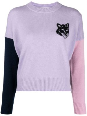 Volneni pulover Maison Kitsuné vijolična
