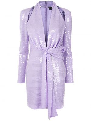Koktejl obleka s cekini Tom Ford vijolična