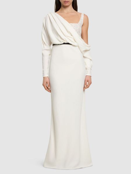 Sukienka długa z krepy Giambattista Valli biała