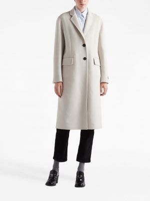 Vlněný kabát Prada bílý