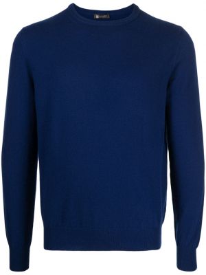 Кашмирен пуловер с кръгло деколте Colombo синьо