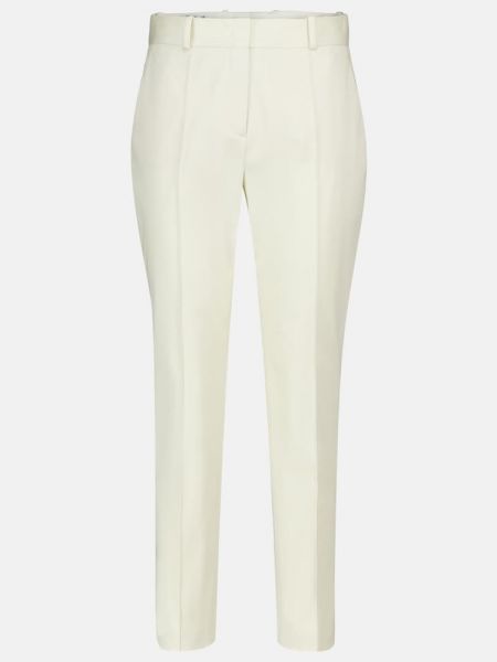 Bavlnené rovné nohavice s vysokým pásom Loro Piana biela