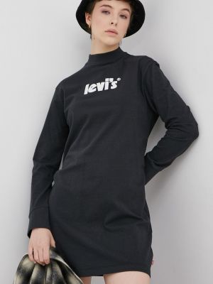 Levi's pamut ruha fekete, mini, egyenes Levi's®